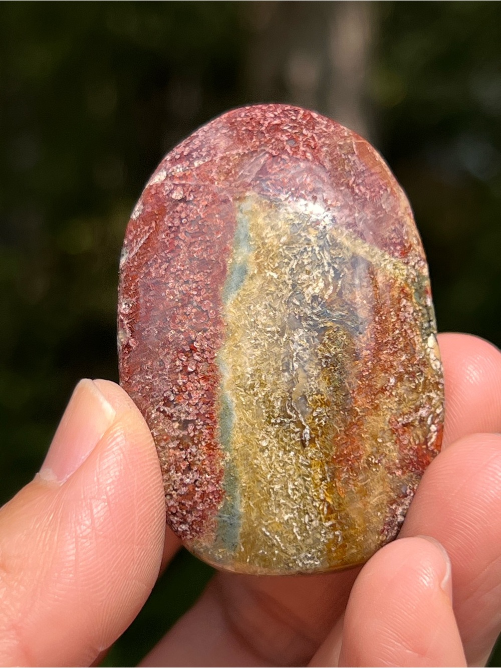 Red (4) moss palmstone | crystal